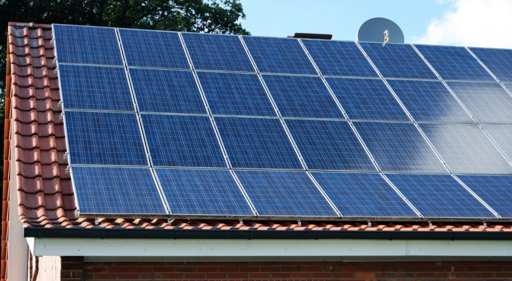 solar power panels on the roof for green energy 2021 08 30 10 41 46 utc