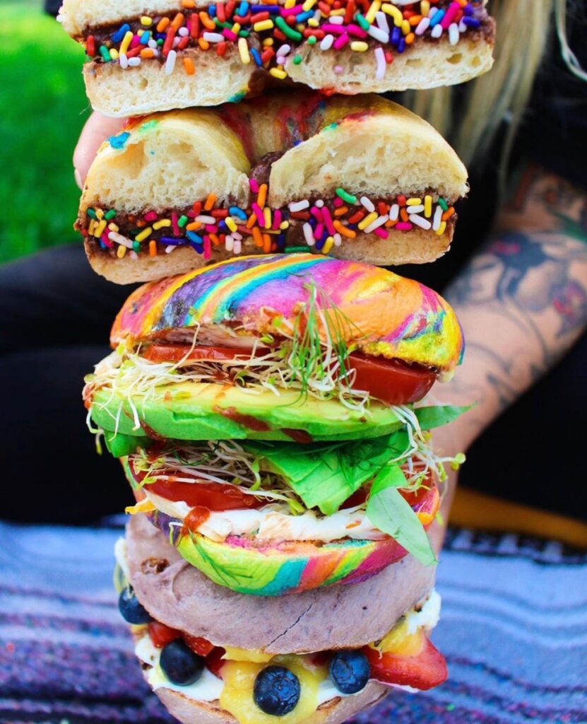bagels stacked