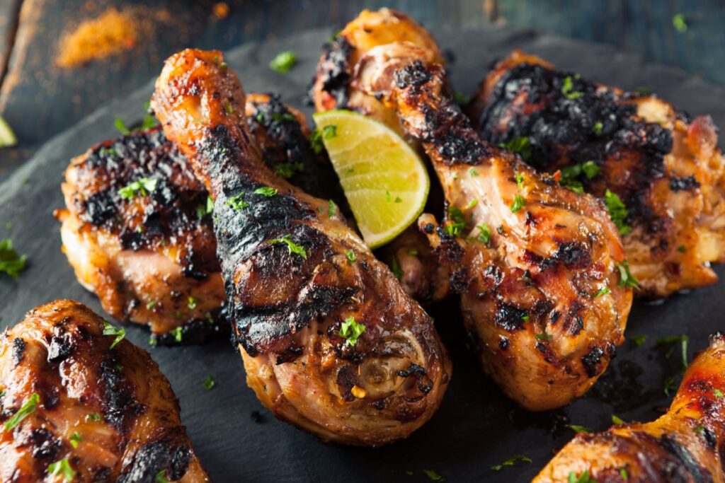 Spicy,Grilled,Jerk,Chicken,With,Lime,And,Spices